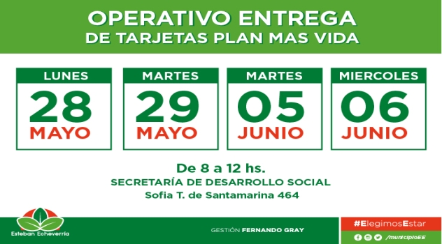 EE EL MUNICIPIO ENTREGARÁ TARJETAS PLAN MÁS VIDA