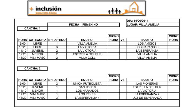 sv- CRONOGRAMA LIGA  FUTBOL FEMENINO 2014